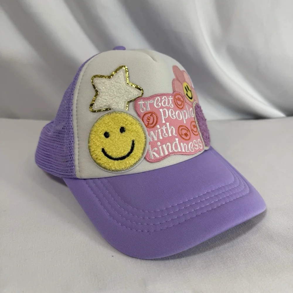 Girls Purple/White Mesh Trucker Hat 